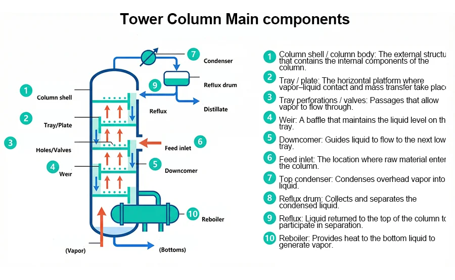 Main Parts of a Tray Column - Valor